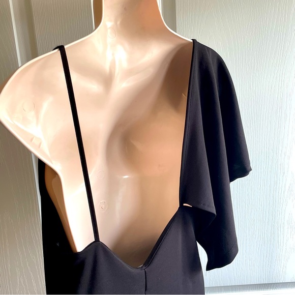 🌸3 for $30 ZARA  Black Dress Midi sleeveless V neckline Size S spaghetti  ru… - Picture 9 of 16